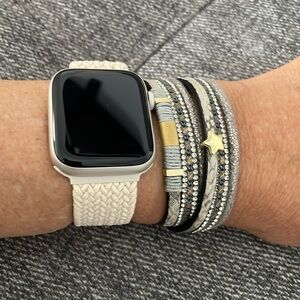 Silver Grey Double Wrap Bracelet with 3 Layers